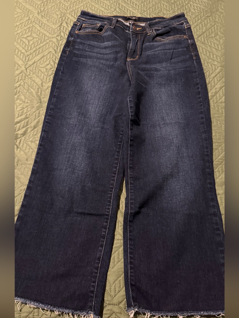Judy Blue Dark Wash Wide Leg Jeans 9/29 Raw Hem